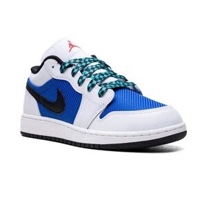 Blue and White Jordan Sneakers - big kids